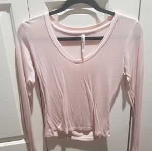 Light pink v-neck long sleeve